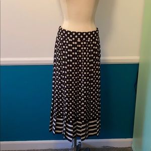 kate spade black and white polka dot maxi skirt